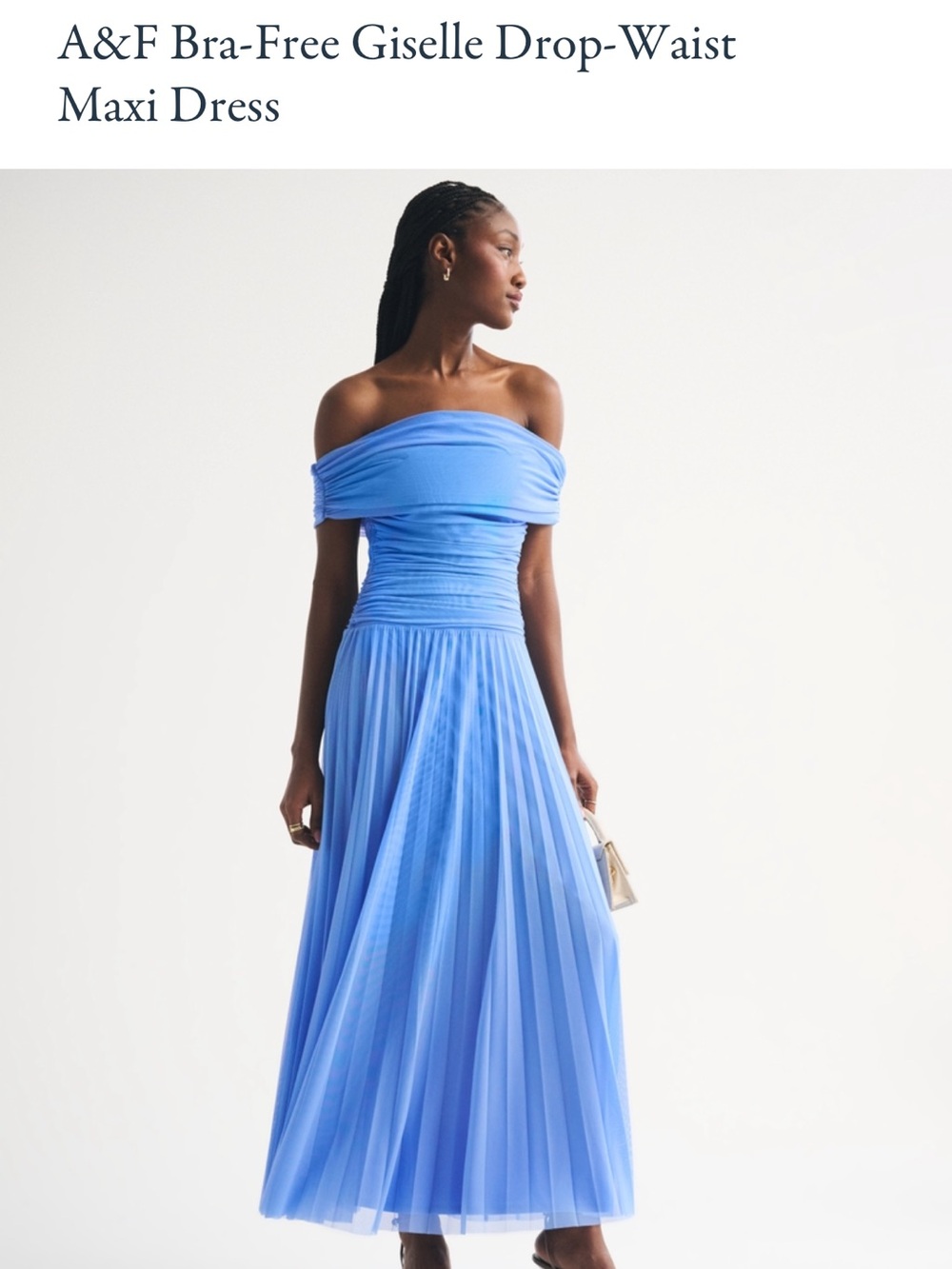 Abercrombie & Fitch One-Shoulder Blue Maxi Dress